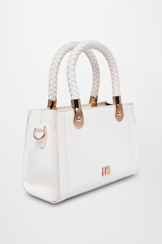 Off White Regular Textured Sling Bag, , image 2